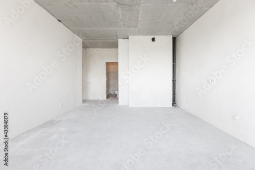 interior of the apartment without decoration in gray colors
