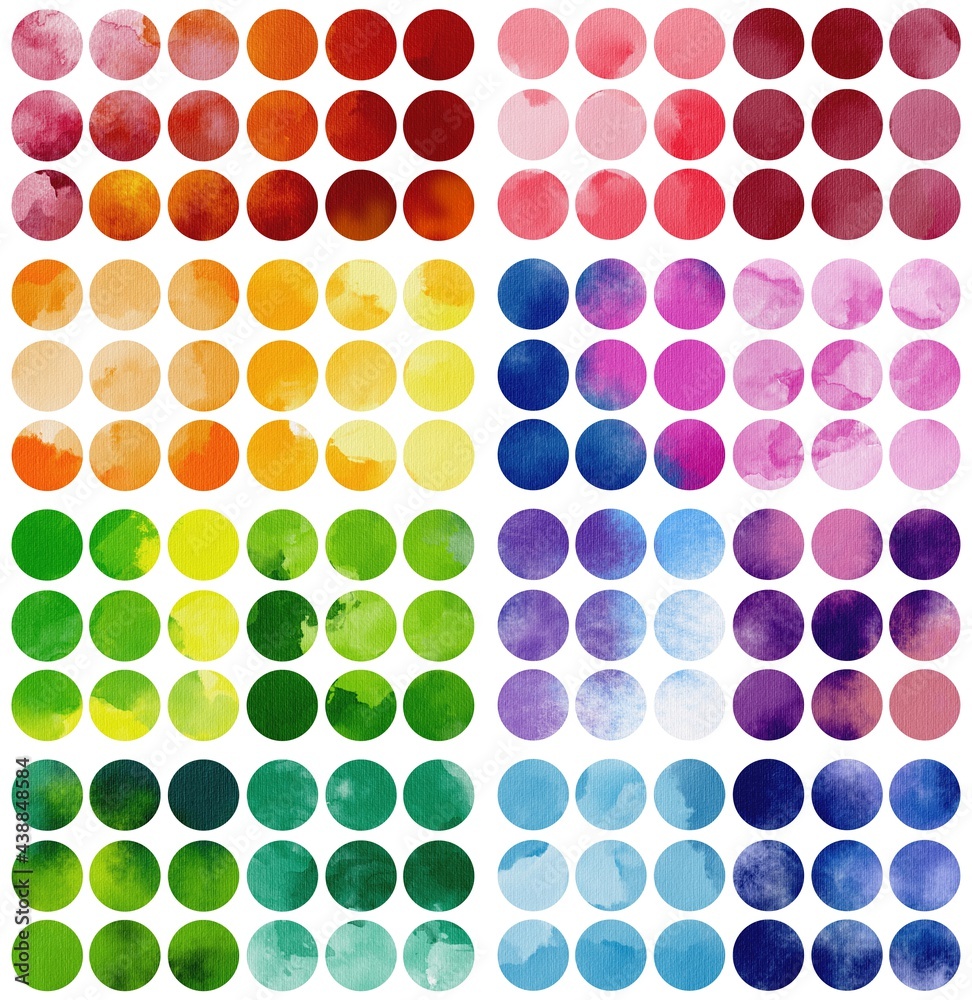 Hand drawing rainbow abstract watercolor circle element textured paper. Use for poster, print, postcard, template, card, invitation, backdrop, surface, textile, design Hand drawing rainbow abstract watercolor circle element textured paper. Use for poster, print, postcard, template, card, invitation, backdrop, surface, textile, design