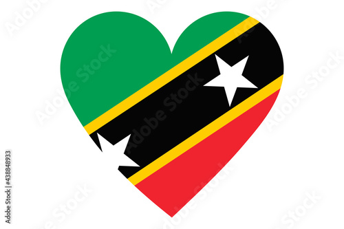 Free Download Heart flag vector of Saint Kitts and Nevis on white background. - GFXLoad