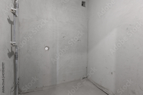 interior of the apartment without decoration in gray colors