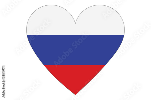 Wallpaper Mural Heart flag vector of Russia on white background. Torontodigital.ca