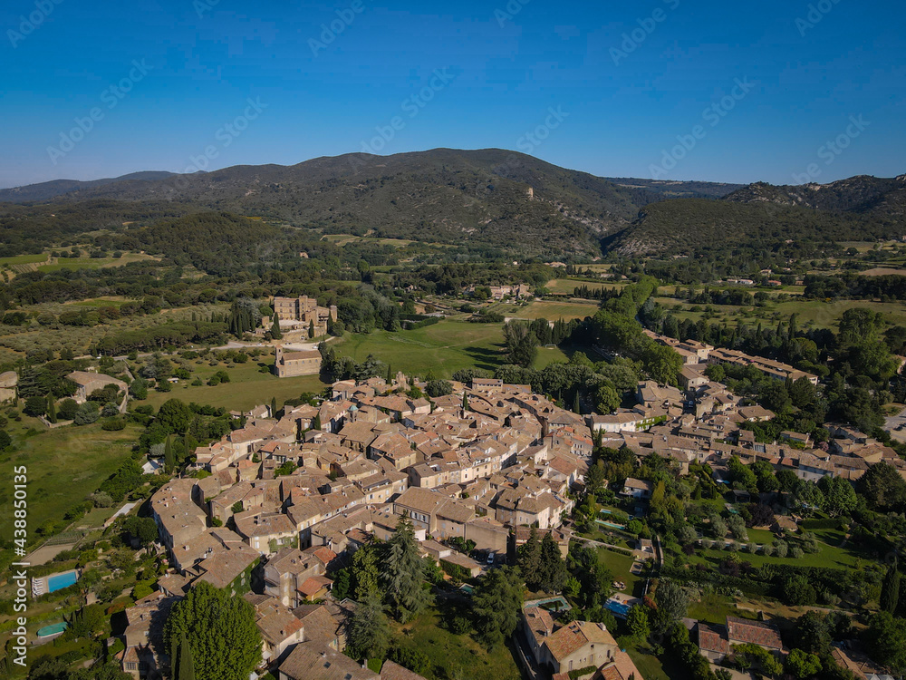 Aerial view of Lourmarin in France - One of the Plus Beaux Villages de France