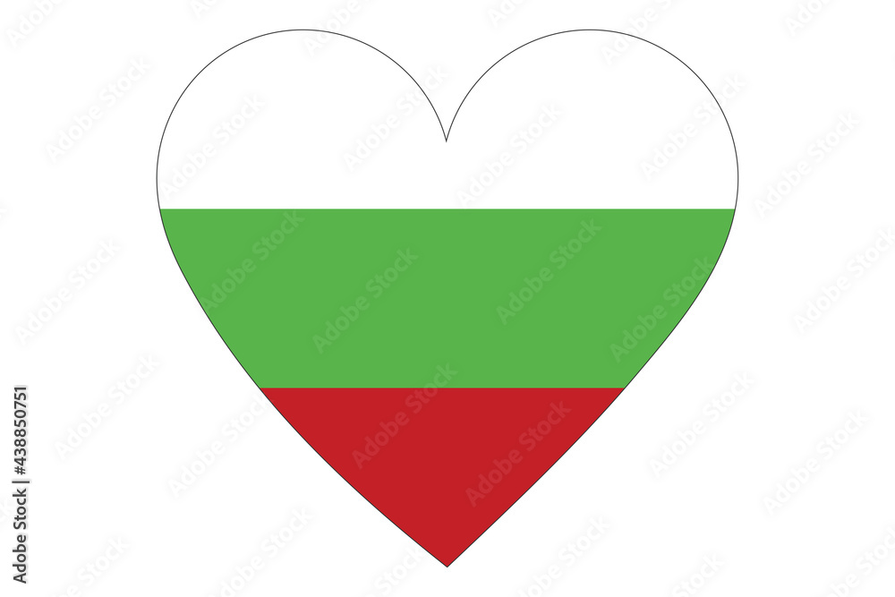 Heart flag vector of Bulgaria on white background.