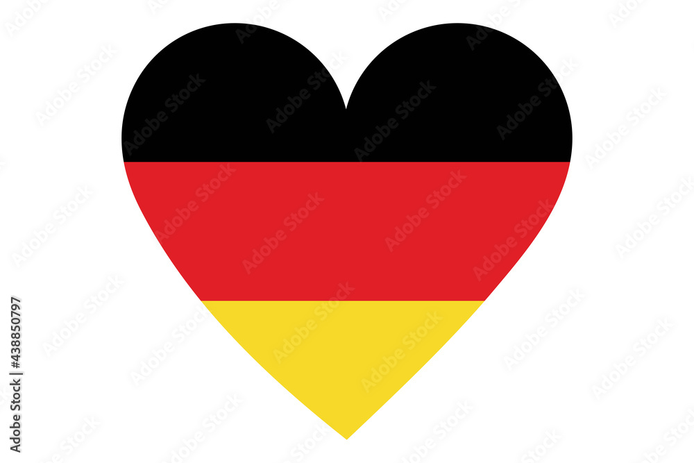 Heart flag vector of Germany on white background. Heart flag vector of Germany on white background.