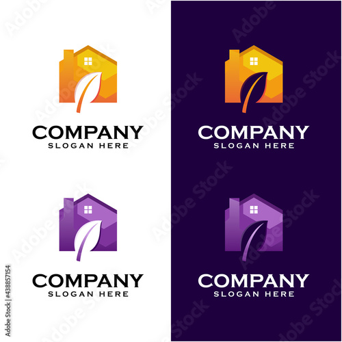 Urban Home Leaf square logo design