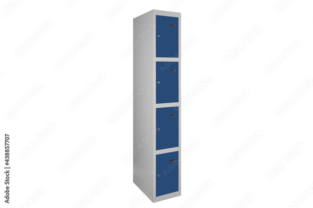 Blue lockers for locker room. Change room metal box