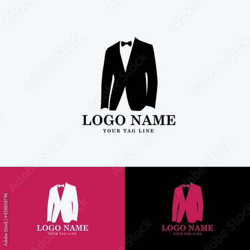 vector tuxedo logo, suitable for tailor logo or tuxedo brand logo