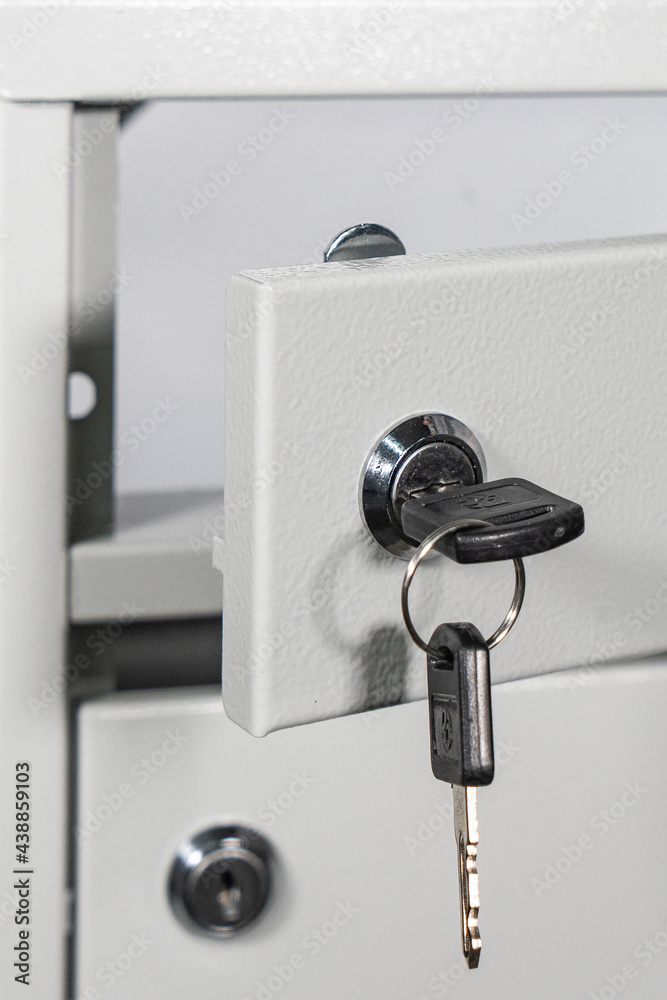 Fragment of the door of metal lockers for locker room. Change room metal locker box on the white background isolated. Fragment of the door of metal lockers for locker room. Change room metal locker box on the white background isolated.