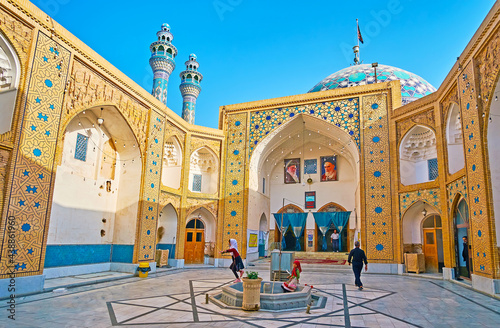 The courtyard of Imam Zadeh Jafar Shrine, Yazd, Iran photo
