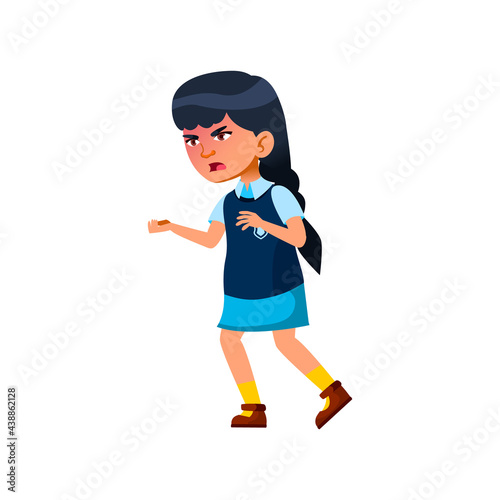 dissatisfied girl screaming and chaise somebody cartoon vector. dissatisfied girl screaming and chaise somebody character. isolated flat cartoon illustration