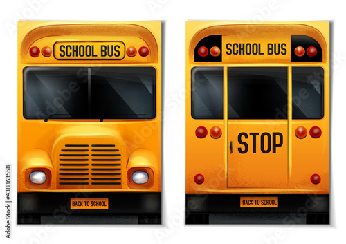 packaging a4 graphic sheet with front and back bus for back to school