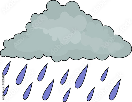 Autumn vector rain cloud with rain drops