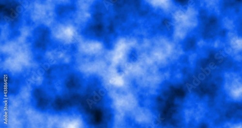 An animated background of scary ghostly fog clouds blue on black and white.