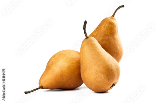 Pears. Yellow ripe and juicy pears isolated on white background. Part of set.