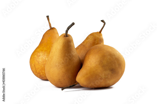 Pears. Yellow ripe and juicy pears isolated on white background. Part of set.