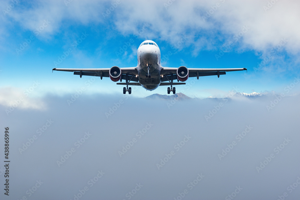 Passenger plane is ready for landing in the sky. Passenger plane is ready for landing in the sky.