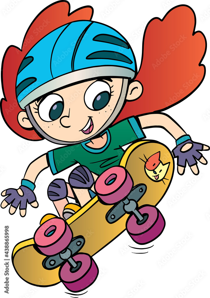 girl on a skateboard makes a high jump girl on a skateboard makes a high jump