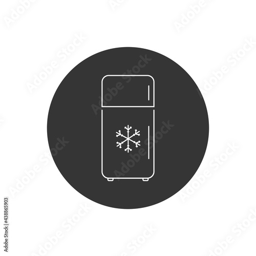 Refrigerator vector line icon. Frig flat sign design. Freezer symbol pictogram. Frig icon. Refrigerator sig