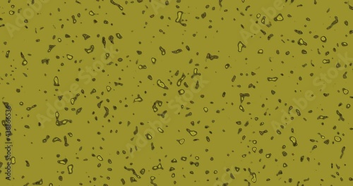 Animated germs under the microscope on green background representing biology science, laboratory work and medical research