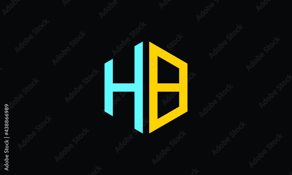 HB and BH or H and B Abstract Letter Mark Logo Template for Business HB and BH or H and B Abstract Letter Mark Logo Template for Business