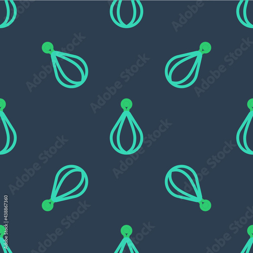 Line Punching bag icon isolated seamless pattern on blue background. Vector