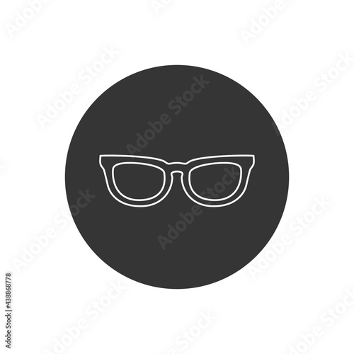 Vector illustration with glasses line icon