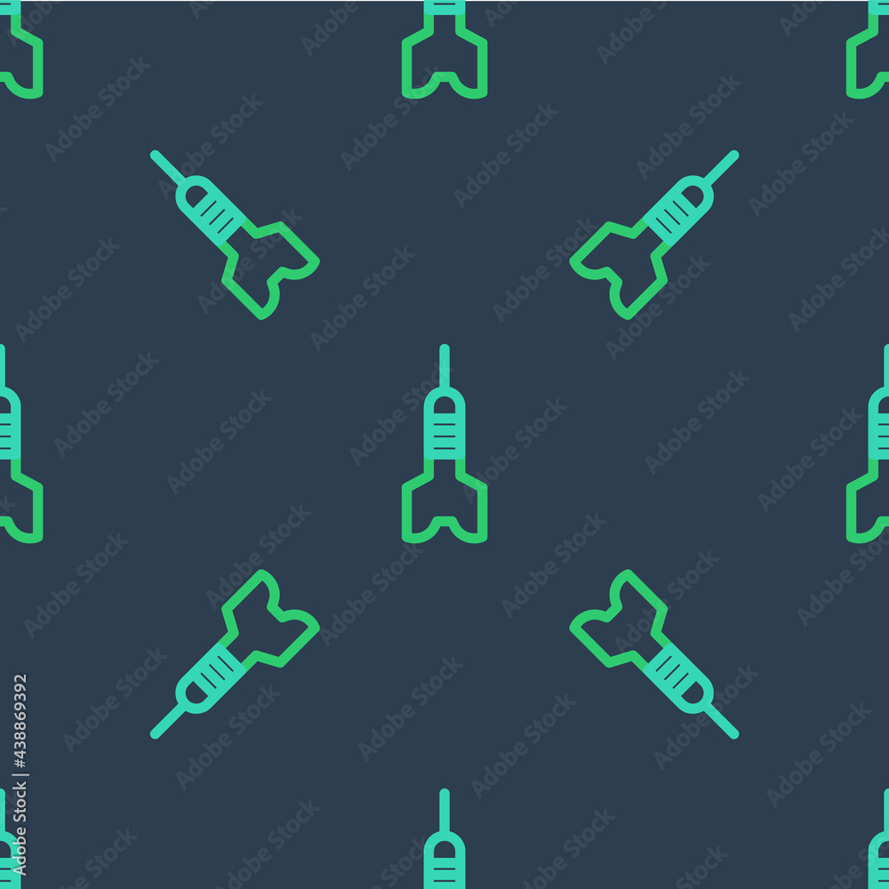 Line Dart arrow icon isolated seamless pattern on blue background. Vector Line Dart arrow icon isolated seamless pattern on blue background. Vector