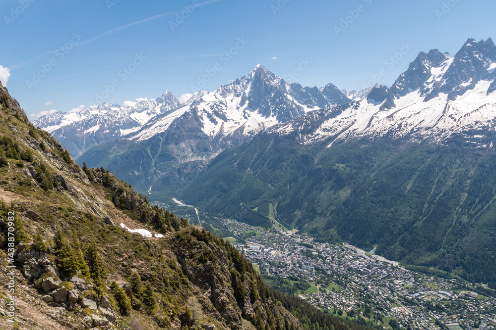 Fototapeta premium Vallée de Chamonix vue des hauteurs