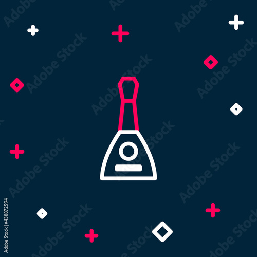 Line Musical instrument balalaika icon isolated on blue background. Colorful outline concept. Vector