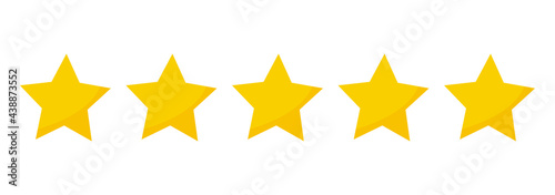 Set of five stars. Rating. Vector graphics