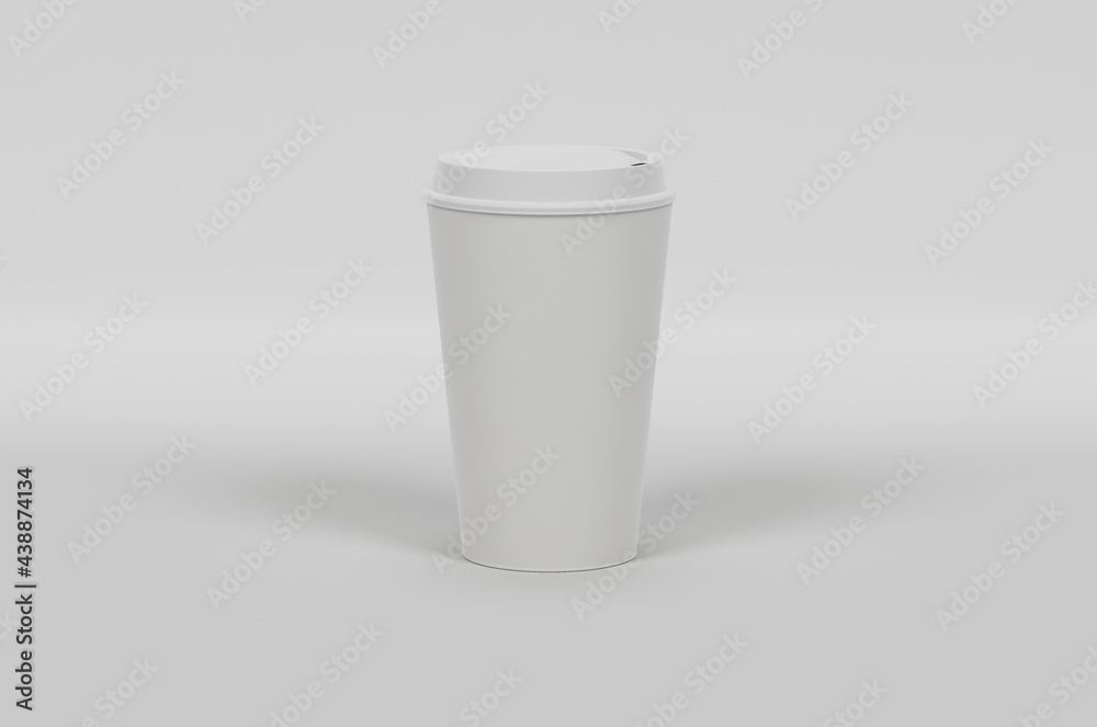 Paper coffee cup on light grey background. Mock up.
