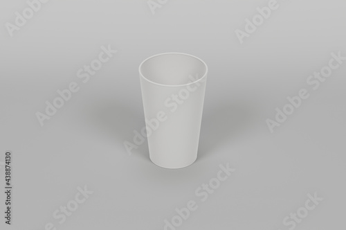 Paper coffee cup on light grey background. Mock up.