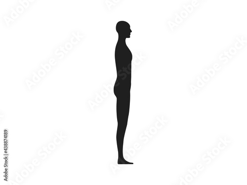 Side view of a male human body silhouette.
