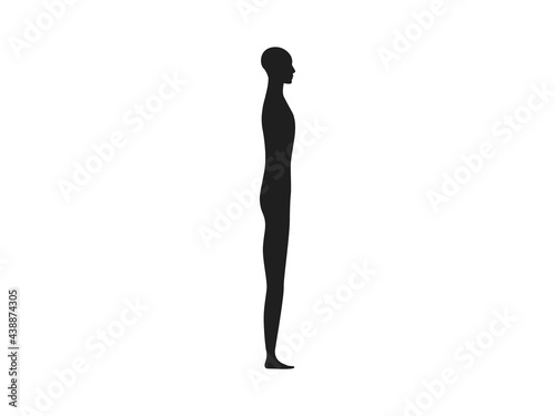 Side view of an agender human body silhouette