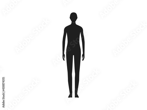 Front view of a neutral gender human body silhouette. photo