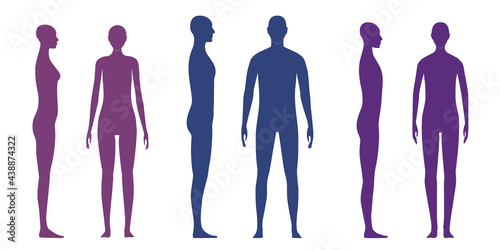 Human body silhouettes of male, female and a gender neutral person