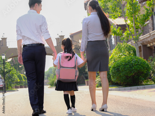 Young parents send their children to school