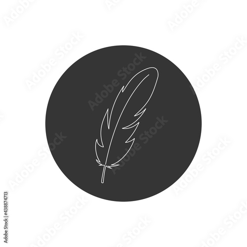 Feather vector line icon isolated on white background