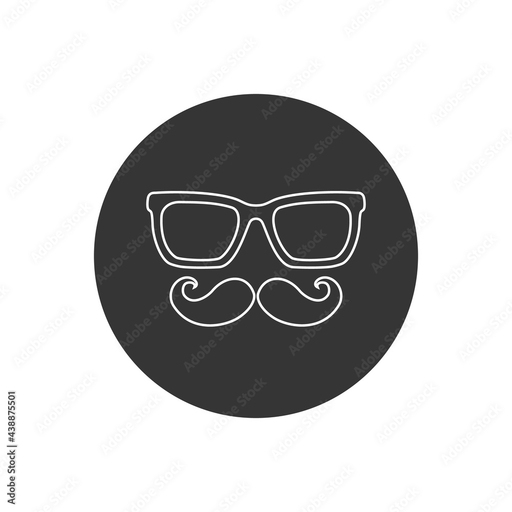 Mustache and Glasses sign line icon. Black vector icon flat Mustache and Glasses sign line icon. Black vector icon flat