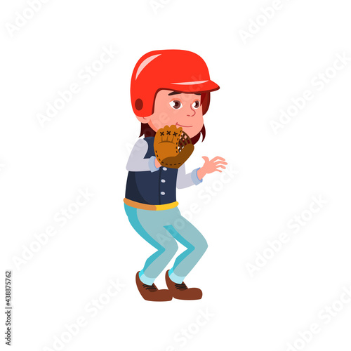 preteen boy player with protection helmet and game glove playing baseball on stadium cartoon vector. preteen boy player with protection helmet and game glove playing baseball on stadium character