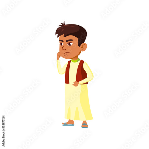 sad boy with ill toot in stomatology clinic cartoon vector. sad boy with ill toot in stomatology clinic character. isolated flat cartoon illustration