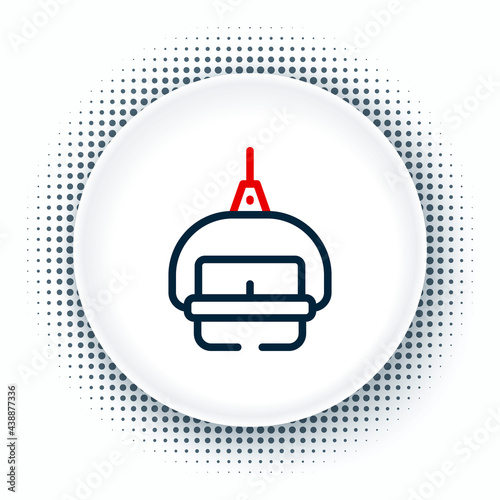Line Ski lift icon isolated on white background. Colorful outline concept. Vector