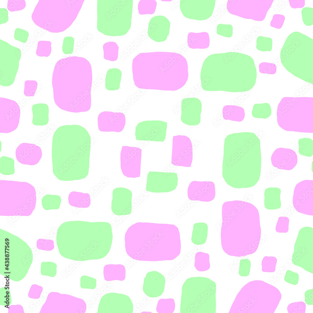 Seamless background with pink and green squares.