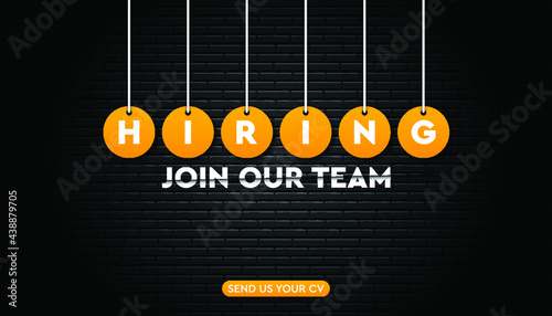 We are hiring with brick wall background template.