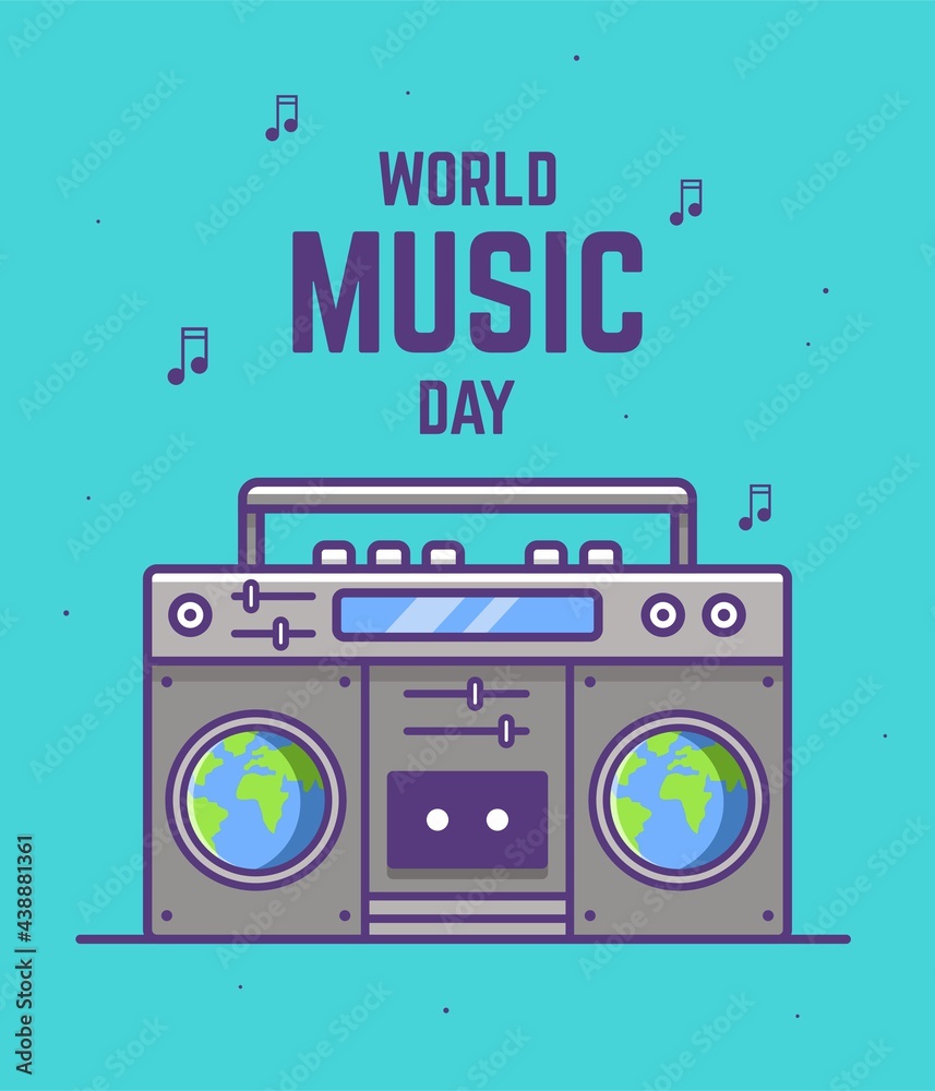 World Music Day vector illustration. World music day celebration template design for banner, greeting card or print. World Music Day vector illustration. World music day celebration template design for banner, greeting card or print.