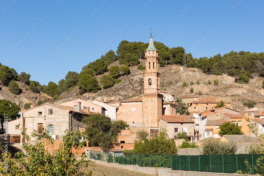 a view of Manchones village, province of Zaragoza, Aragon, Spain
