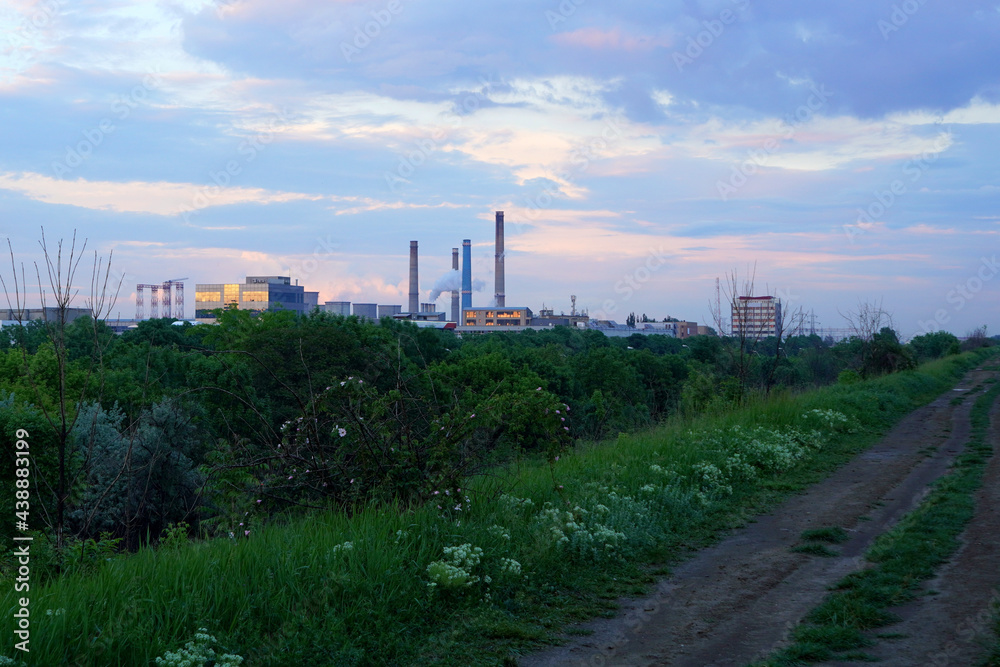 Nature and industry at the outskirts of Bucharest (near Vacaresti Delta) Nature and industry at the outskirts of Bucharest (near Vacaresti Delta)