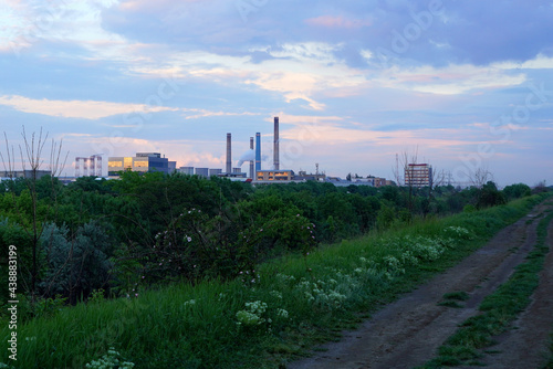 Nature and industry at the outskirts of Bucharest (near Vacaresti Delta)