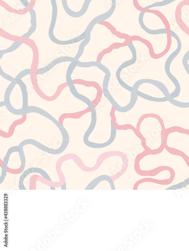 Abstract seamless pattern with swirl lines. Ornamental drawn texture. Abstract backdrop with chaotic flowing wriggling lines. Creative tiled background.