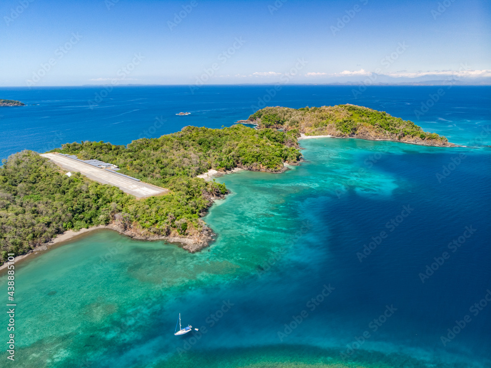 aerial views at islas secas, panama